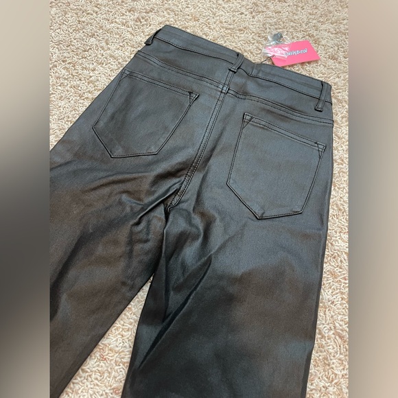 Petite Luna Faux Leather Flare Jeans - Picture 6 of 8